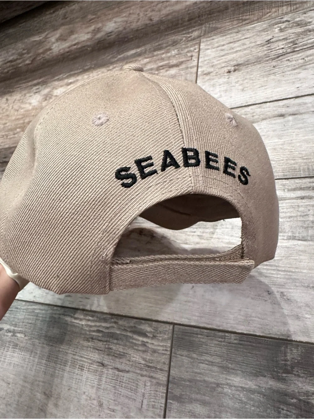 Seabees Embroidered Beige Men's Cap United States Navy